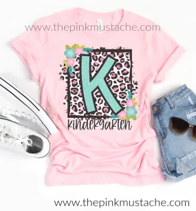 Back To School Tees / Floral Leopard Designs / Pre-Kindergarten - 6th Grade