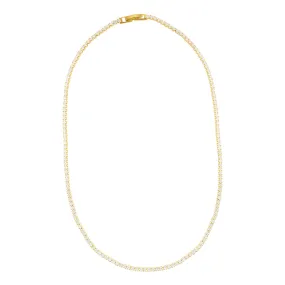 14k Gold Plated Micro Tennis Necklace