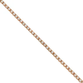 14k Rose Gold Tennis Chain 2.2 mm 5.40 Ctw