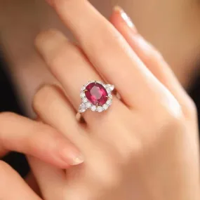 18K White Gold Ruby Diamond Ring (Accept Pre-order)