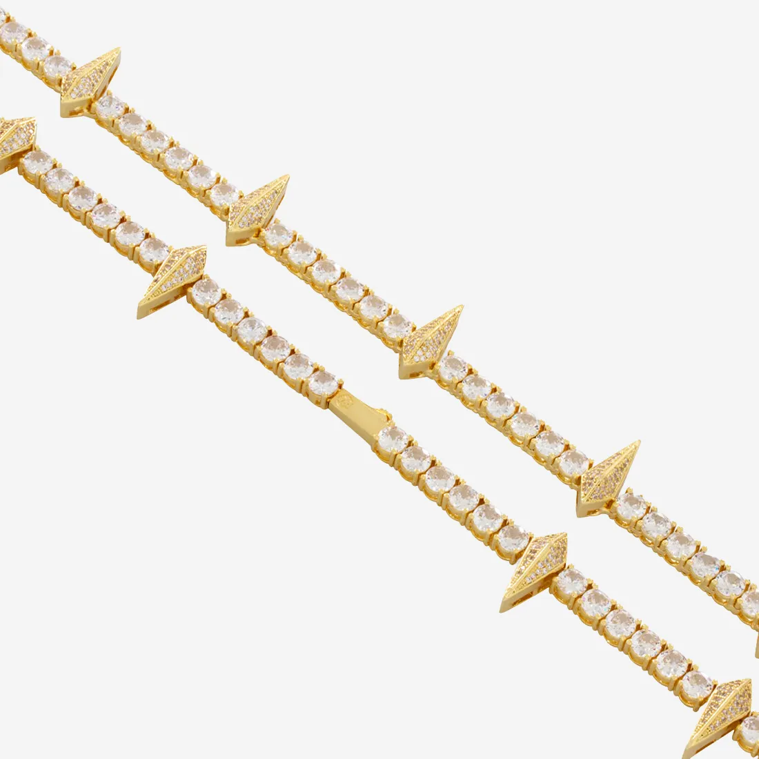 5mm Spike Tennis Chain - Gold