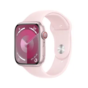 Apple Watch Series 9 (GPS   Cellular) - Caja de aluminio en rosa de 45 mm - Correa deportiva rosa claro - Talla S/M