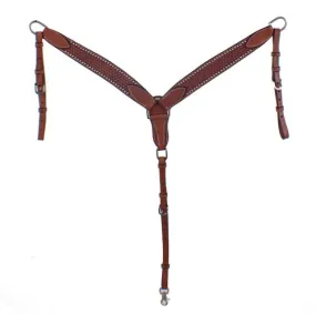 Argentina Cow Leather Breast Collar ~ Silver Studs