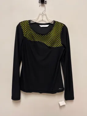 Athletic Top Long Sleeve Collar By Gottex In Black & Yellow, Size: M