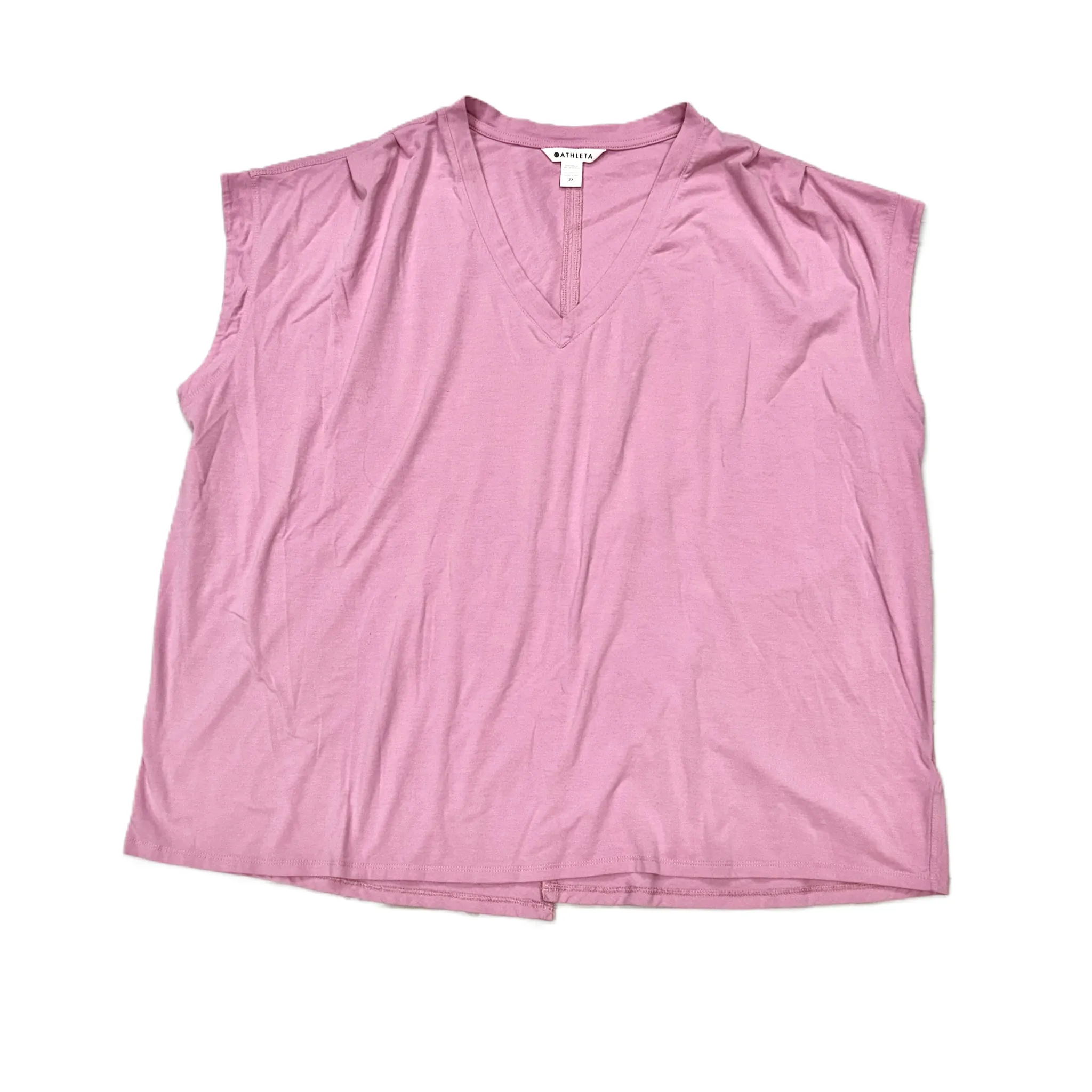 Athletic Top Short Sleeve By Athleta In Pink, Size: 2x