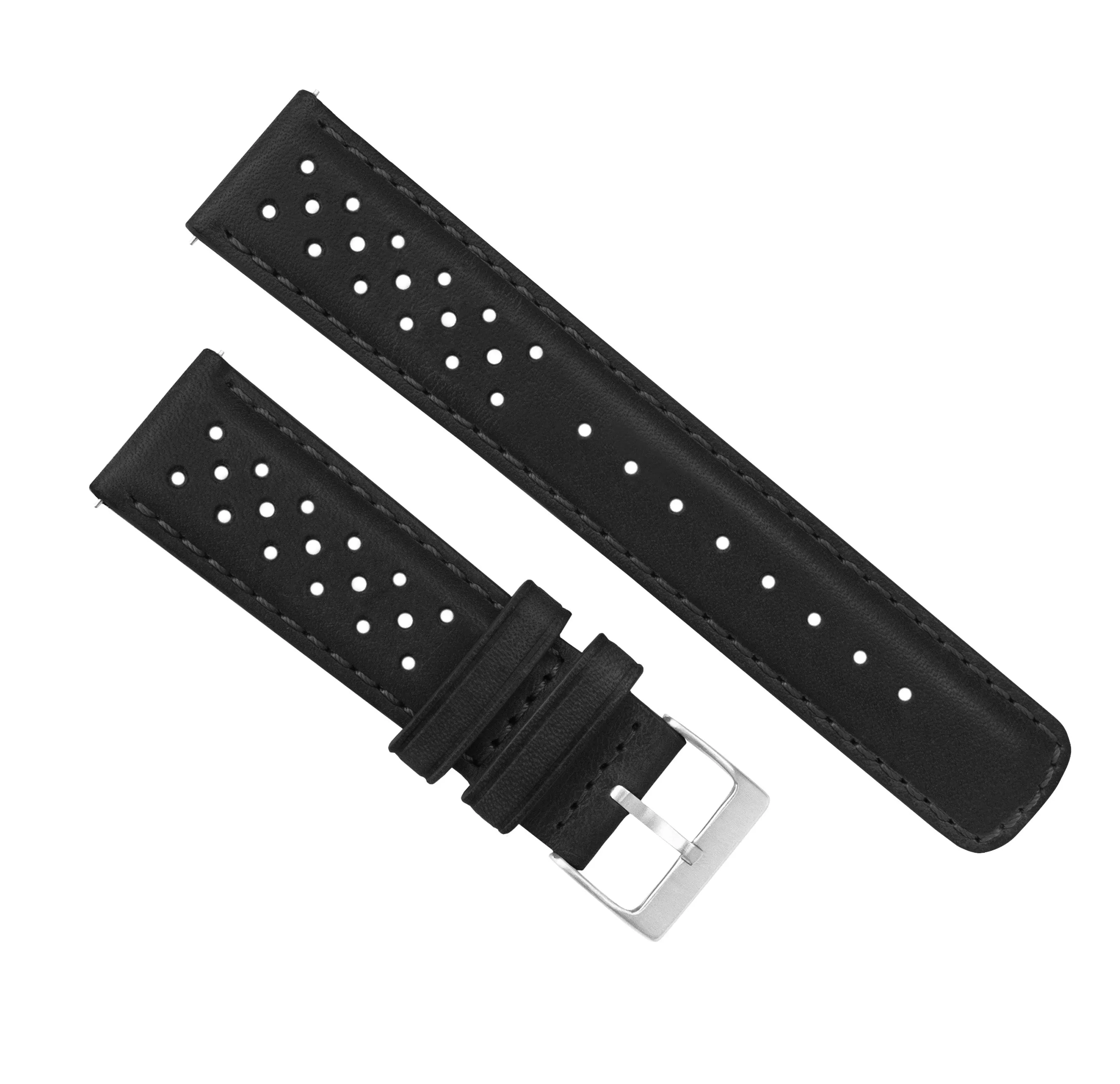 Black Racing Horween Leather Watch Band