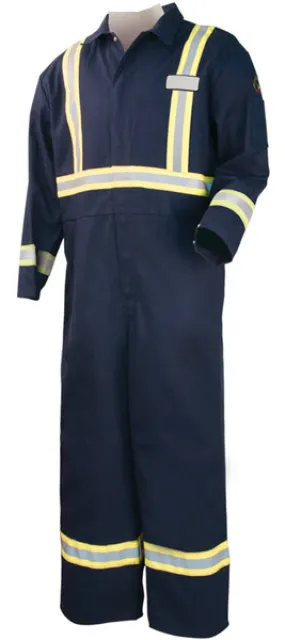 Black Stallion HI VIS Flame Resistant Navy Coveralls FN9-32CA/PT/RTT