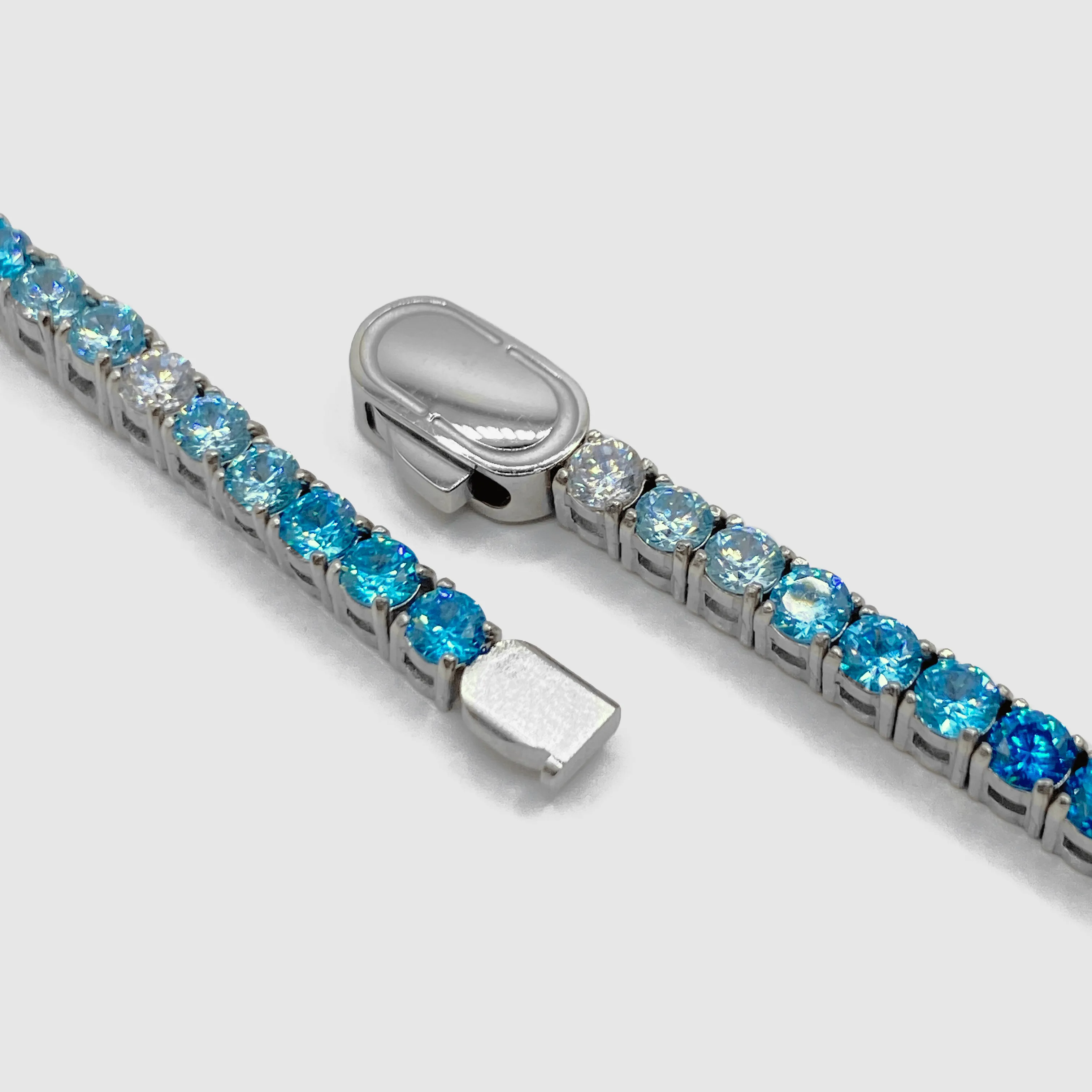 Blue Tennis Bracelet (Silver) 3mm