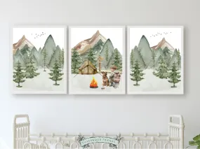 Boy And His Dog Camping Nursery Prints