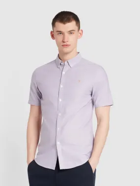 Brewer Short Sleeve Oxford Shirt In Slate Purple