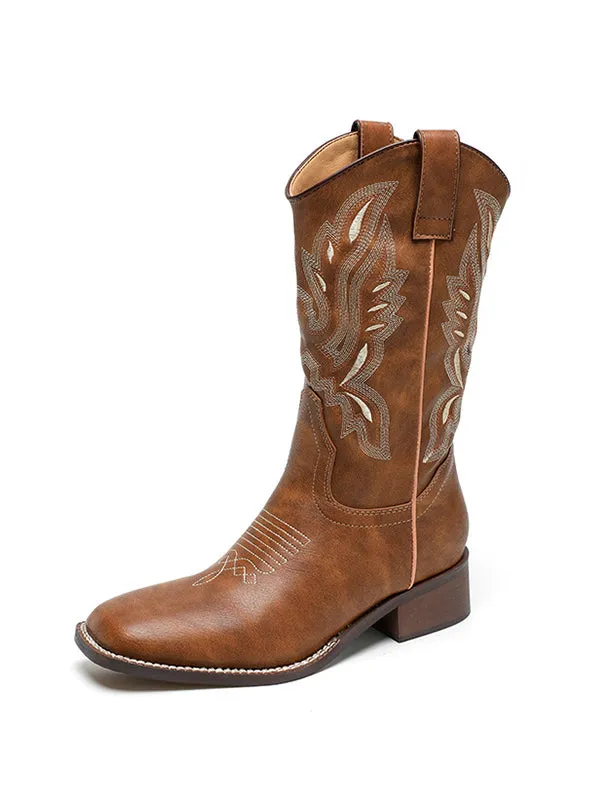 Embroidered Western Cowboy Boots