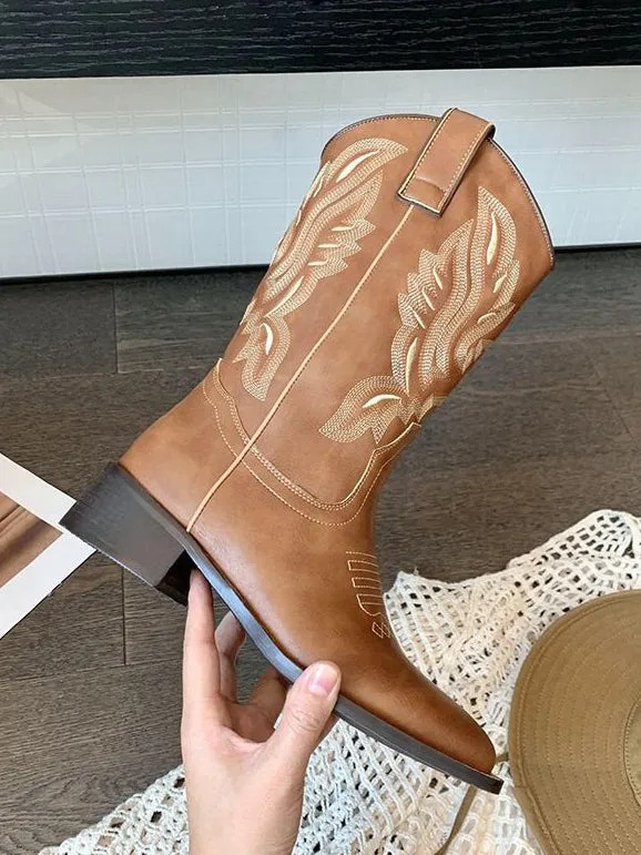 Embroidered Western Cowboy Boots