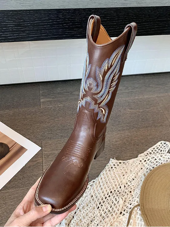 Embroidered Western Cowboy Boots