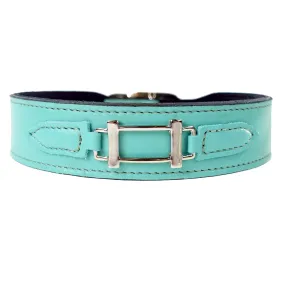 Hamilton Dog Collar in Turquoise & Nickel