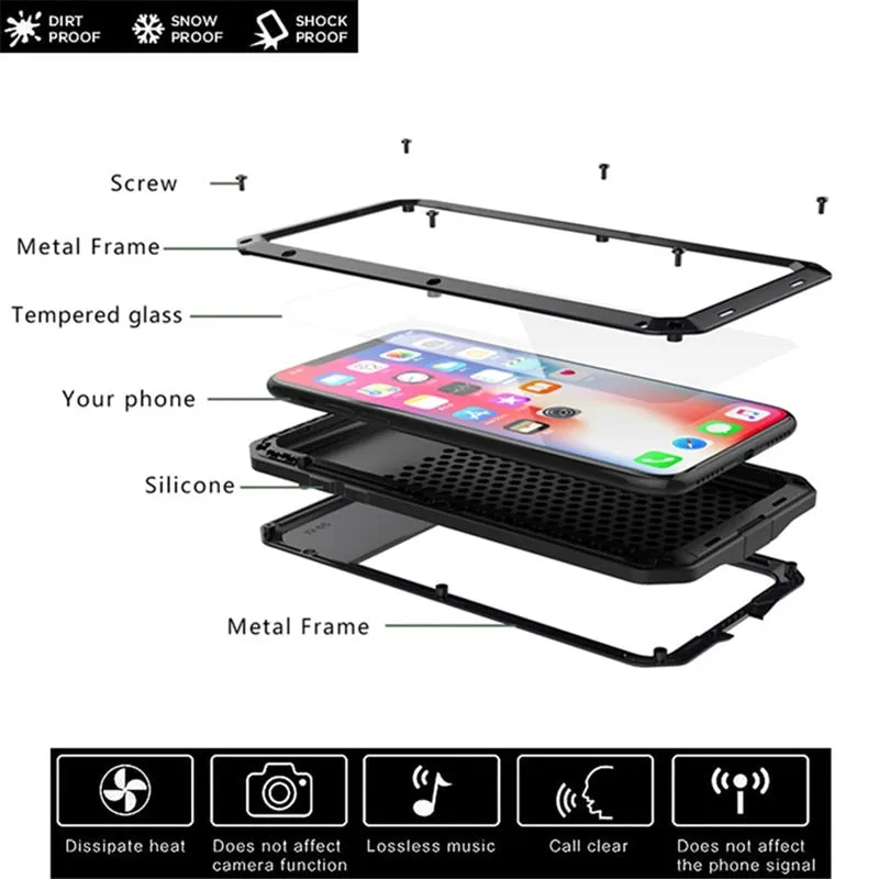 Heavy Duty Protection Metal Phone Case for iPhone