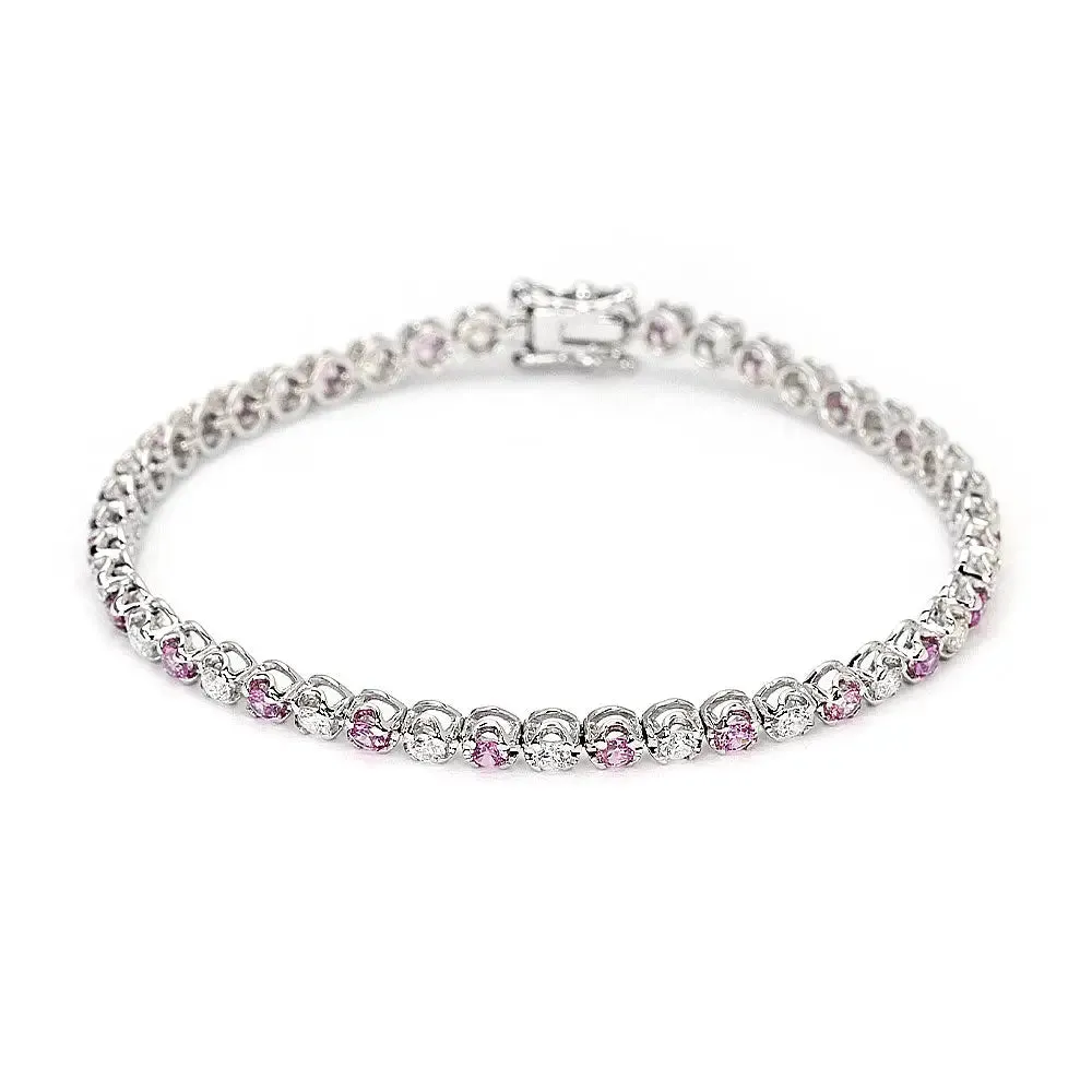 Lab-Grown Sapphire Tennis Bracelet w/ Lab Grown Diamonds, Penelope