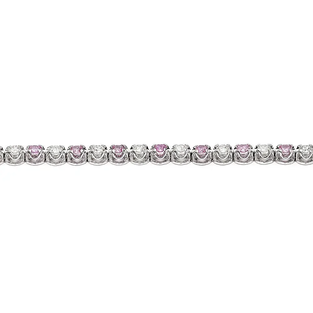 Lab-Grown Sapphire Tennis Bracelet w/ Lab Grown Diamonds, Penelope