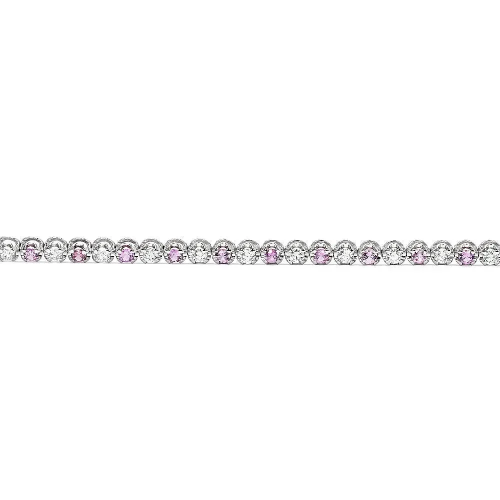 Lab-Grown Sapphire Tennis Bracelet w/ Lab Grown Diamonds, Penelope