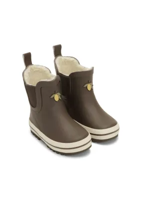 Lemon Fleece Lined Rain Boots