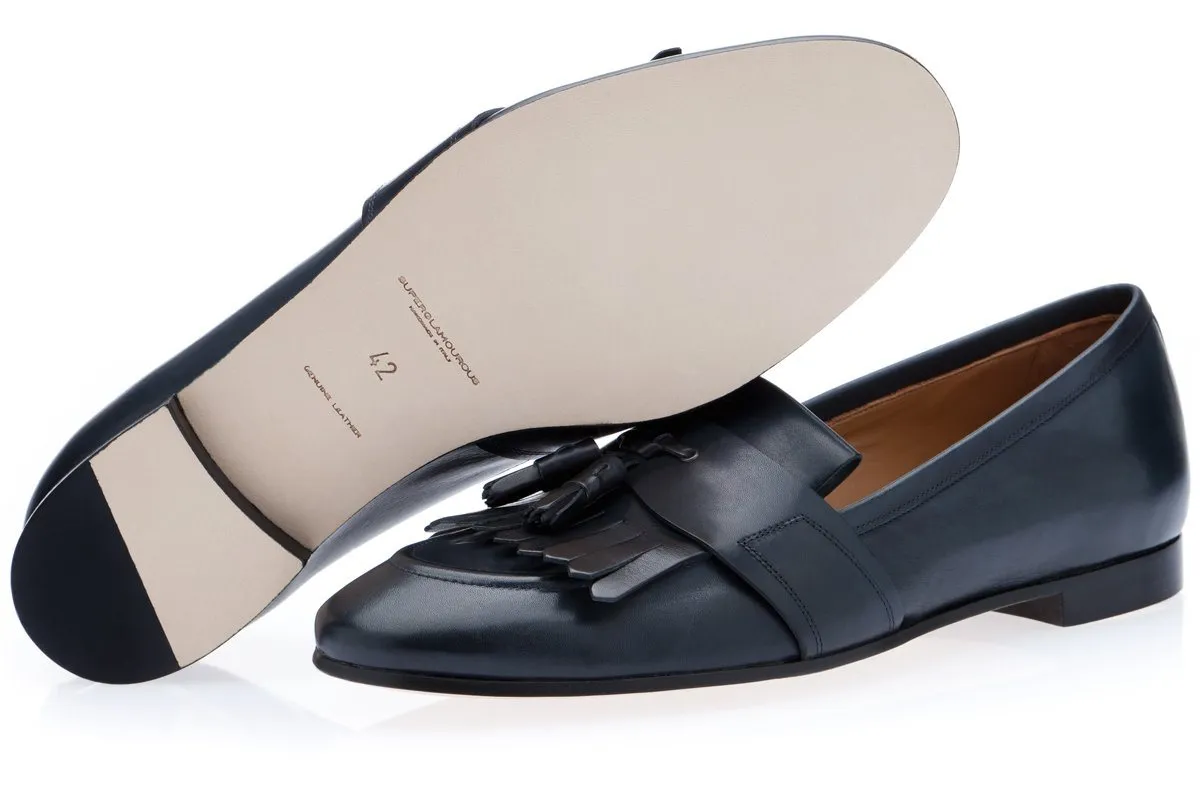 ROMEO TOLEDO NAVY LOAFERS