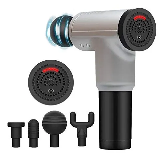 SMAXPRO™ Deep Tissue Massage Gun - Handheld Rechargeable Percussion Massager - 6 Speeds, 4 Heads