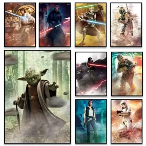 Star Wars Disney Watercolour Art Canvas Prints Wall Art