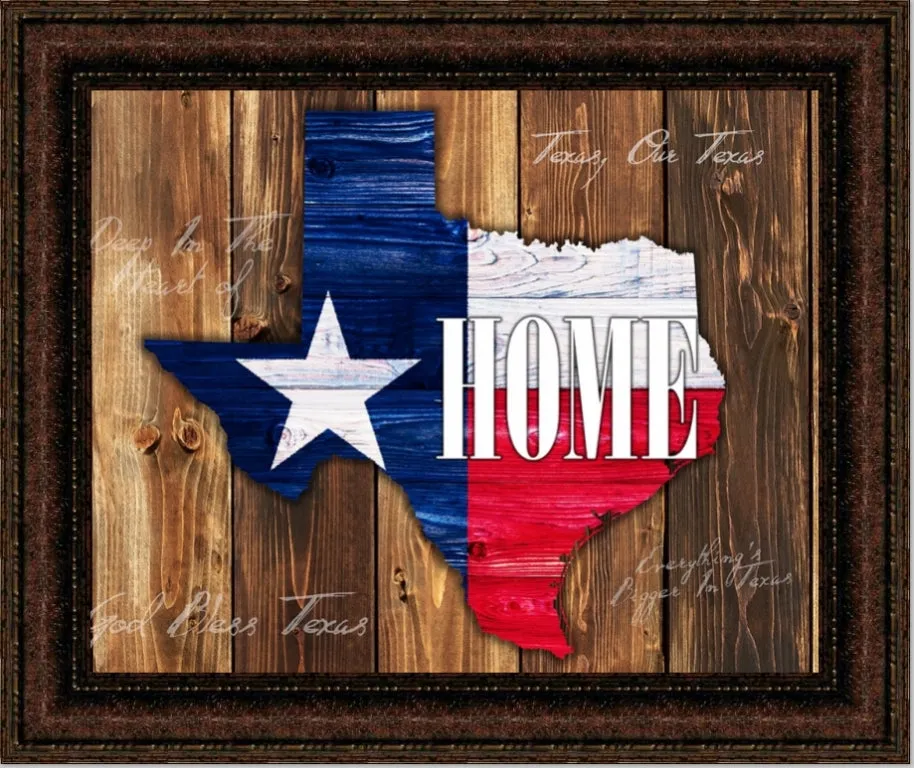 Texas Home | Texas Art in Gallery Wrapped Canvas or Framed Hand-Textured Art  | Various Sizes