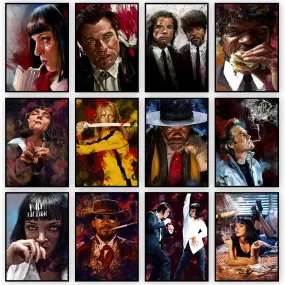 Vintage Quentin Tarantino Classic Movie Canvas Artwork Prints