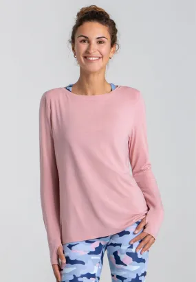 Wave Long Sleeve Top - Rose Blossom