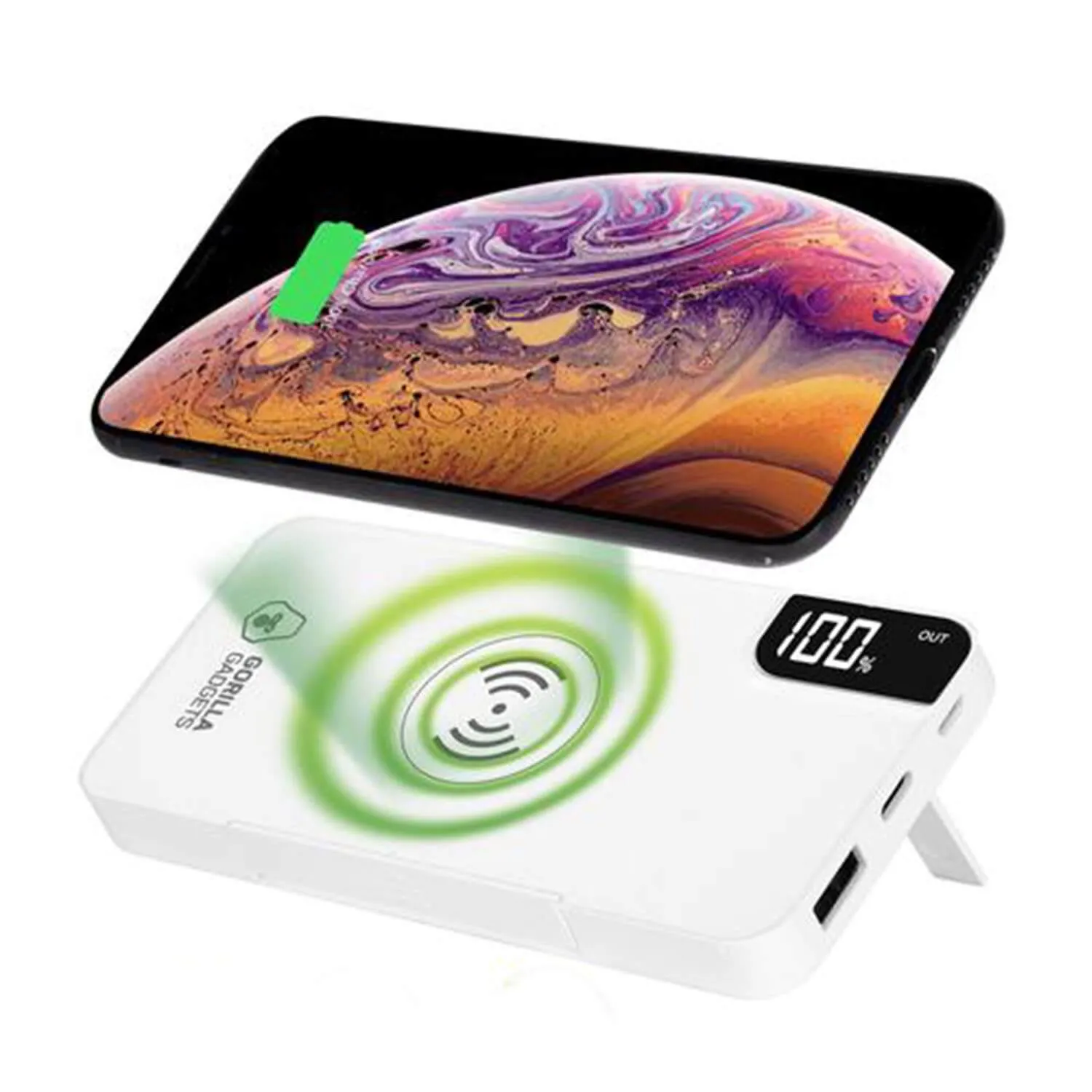 Wireless Portable Charger - Kickstand, Digital Display