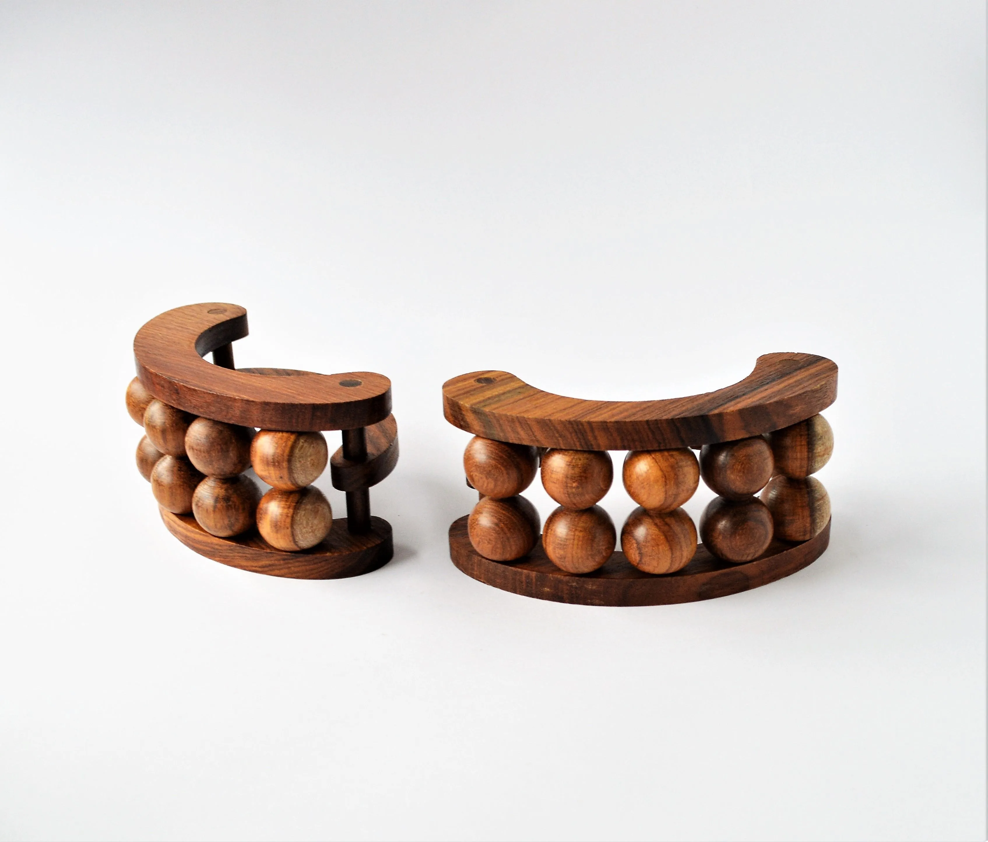 Wooden massage tool with 10 rolling balls